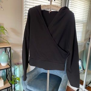 Lucy cross front cropped sweatshirt